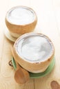 Wun Maprao ( Young coconut jelly ) Royalty Free Stock Photo